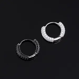 Boucles d'oreilles créoles en diamant de laboratoire écologique de qualité supérieure en argent sterling – Idéal pour les fêtes - Product Image 2