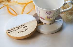 Sous-verres en marbre et en bois massif faits à la main pour le café, le thé, l'hôtel et le restaurant - Product Image 4