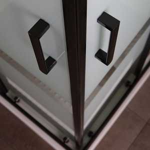 Mampara de Ducha Negra de 70x70 con Vidrio Serigrafiado de 6 mm, Puertas de Ducha de Primera Calidad - Product Image 5