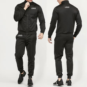 Conjuntos de sudadera para correr con logotipo personalizado y cremallera completa de alta calidad para hombre, chándal transpirable de secado rápido con diseño deportivo para adultos - Product Image 1