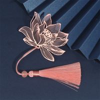 LABON Marque-page en métal creux de style chinois exquis avec pompon