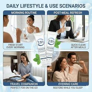 Pasta Dental con 7.5% de Hidroxiapatita (nHAP) para Reparación del Esmalte, Blanqueamiento, Dientes Sensibles, Aliento Fresco y Reducción de Manchas - Product Image 2