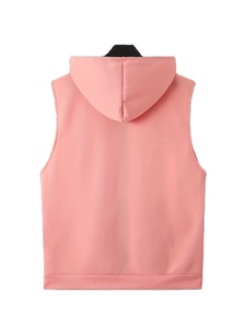 เสื้อกั๊กผ้าคอตตอนผสมโพลีเอสเตอร์แบบสั่งทำ OEM สำหรับผู้ชาย สีพื้น ระบายอากาศได้ดี เหมาะสำหรับใส่เป็นเสื้อคลุมช่วงฤดูใบไม้ผลิ เสื้อกล้ามมีฮู้ด - Product Image 2