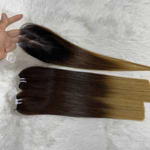 Venta al por mayor color ombre Supperdouble dibujado Trama de pelo Hueso recto Calidad superior 100% Cabello humano vietnamita precio razonable cabello crudo - Product Image 2