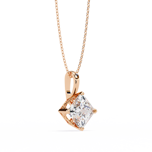 Premium Sense Princess Square Lab-Grown CVD Diamond Pendant en oro blanco IGI Certified para bodas y fiestas de mujeres - Product Image 4