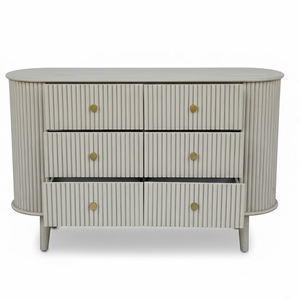 Armoire de salon et de salle à manger moderne en bois de caoutchouc MDF avec 2 tiroirs, design à panneaux surélevés, durable et écologique, garantie 1 an - Product Image 1