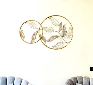 Arte de pared de hoja de diseño exclusivo hecho a mano, decoración de pared de Metal de lujo moderna, arte colgante de pared sostenible para decoración del hogar - Product Image 2
