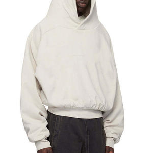 Sweat à capuche boxy en coton double couche French Terry personnalisé 400Gsm Streetwear Sweat à capuche lourd à capuche court Sweat à capuche pour homme Fabricant de sweats à capuche - Product Image 1