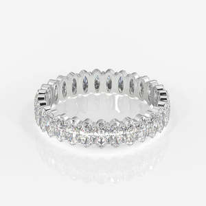 Anillo de Eternidad de Oro de 18K con Diamantes Cultivados en Laboratorio de Corte Ovalado, Elegantes Anillos de Diamantes para Mujer - Product Image 4