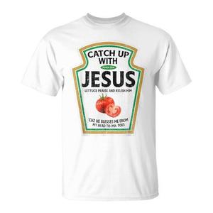 T-shirt Retro Catch up with Jesus Ketchup Christian Ketchup - Product Image 1