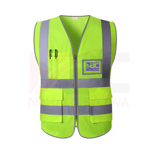 Chaleco DE SEGURIDAD reflectante personalizado de alta calidad para construcción nocturna Logotipo multibolsillos de malla de poliéster de alta visibilidad para trabajo en carretera - Product Image 6