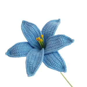 ดอกไม้โครเชต์ประดิษฐ์ขายส่ง ดอกลิลลี่โครเชต์ทำมือสำหรับช่อดอกไม้ ของตกแต่งบ้าน ของขวัญงานแต่งงาน งานครบรอบ โดยผู้ส่งสินค้าจากอินเดีย - Product Image 3