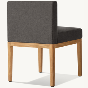 Chaise confortable sans accoudoirs, en bois, avec coussin de style moderne, idéale pour la terrasse ou le jardin, en promotion. - Product Image 2