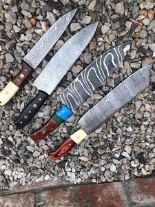 Juego de Cuchillos de Chef de Acero de Damasco Hechos a Mano con Mangos Impresionantes, Cuchillos de Cocina de Grado DIY, Soporte OEM - Product Image 2