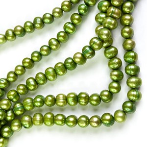 Cuentas Redondas de Perlas de Agua Dulce Verdes de 8-9 mm, Cuentas de Perlas Verdes Grandes Naturales para la Fabricación de Joyas, Hilo de Perlas Redondas de Primera Calidad - Product Image 4