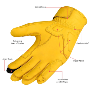 Best Knuckle Unisex Waxed Leather Gloves Black Vintage Style for Winter Summer Motorbike Racing Biker Wear Custom Breathable - Product Image 6