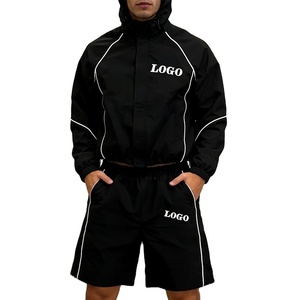 Offre Spéciale – Nouveauté : Ensemble Coupe-Vent Personnalisé de Haute Qualité pour Femme – Survêtement Zippé et Pantalon de Jogging Rayé – Ensembles Coupe-Vent Personnalisables - Product Image 1