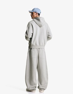 Pantalon de survêtement cargo en molleton lourd personnalisé par OEM pour hommes pantalon de jogging noir vêtements de sport décontractés à coupe ample avec poches profondes - Product Image 3