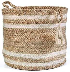 Customizable Jute Planter <b>Basket</b> Handcrafted Natural <b>Rope</b> Storage with Drawstring Top for Home or Hotel Wholesale - Product Image 1