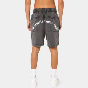 Pantalones cortos unisex de verano para hombre, pantalones cortos transpirables desgastados de alta calidad, cómodos, de secado rápido, diseño de lavado ácido, OEM - Product Image 2