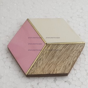 ที่รองแก้วทรงกลมทำจากไม้อะคาเซียแบบประกบสุดสร้างสรรค์สำหรับบ้านถ้วยเครื่องดื่มปรับแต่งได้ - Product Image 3