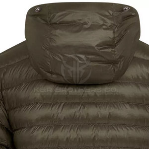 Lightweight Men's Nonwoven Puffer <b>Jacket</b> with Stand Collar Front Logo Breathable Durable Outer Shell Hooded for Winter <b>Travel</b> - Product Image 6