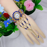 Umweltfreundliche Damen-Analoguhr mit Quarzwerk und Strass-Armband im Modischen Design