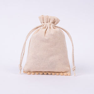 Customize Logo Luxury <b>Bracelet</b> Necklace <b>Drawstring</b> Gift Bag Indian Handmade White Cotton Jewelry Storage Pouch For Wholesale - Product Image 4