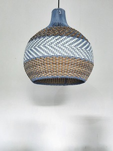 Vietnam-Made Courtland Blue <b>Rattan</b> <b>Pendant</b> Light Popular Coastal Interior Design with Asian & Farmhouse Style Wooden Material - Product Image 3