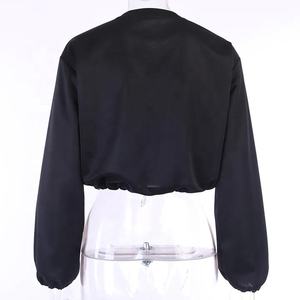 Sudadera corta holgada de tela de alta calidad para mujer, sudadera con logotipo personalizado, diseños personalizados - Product Image 3