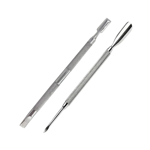 Vente directe Poussoir à cuticules de style unique pour le nettoyage des ongles Nouvelle édition Poignée antidérapante Poussoirs à cuticules pointus à double extrémité - Product Image 1