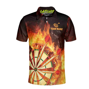 Vente en gros de t-shirts polo à séchage rapide personnalisés de grande taille vêtements de sport de conception de fléchettes de mode avec technique d'impression par sublimation - Product Image 2
