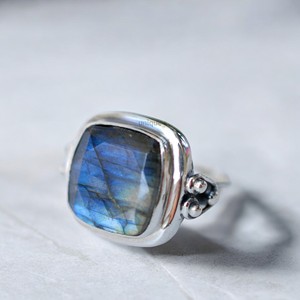 Women's 925 Sterling <b>Silver</b> Fire Labradorite <b>Ring</b> Handmade Natural Gemstone Beautiful <b>Statement</b> Piece Fain Jewelry Bezel Setting - Product Image 1