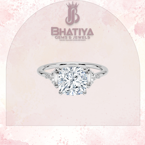 Coussin coupe classique 925 argent Sterling Moissanite diamant bague fine 18K plaqué or bijoux pour femmes fiançailles mariage - Product Image 5