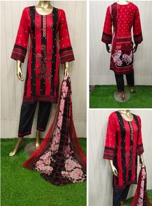 Listo para usar verano pakistaní Shalwar Kameez para mujeres vestido de fiesta de talla grande para mujer decoración de encaje Material de algodón suministro ODM - Product Image 4