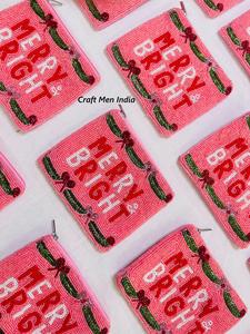 กระเป๋าใส่เหรียญและกระเป๋าสตางค์ลายดอกไม้โบฮีเมียนประดับลูกปัดกระเป๋าสตางค์ขนาดเล็ก11X14ซม. ของขวัญวันวาเลนไทน์น่ารักตามสั่ง - Product Image 2