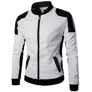 Vente en gros 2026 automne hiver grande taille veste en cuir pour hommes à la mode hommes noir blanc veste en cuir veste de moto personnalisée - Product Image 1