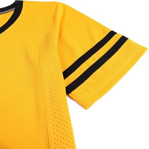 Camisetas de fútbol americano personalizadas con cuello en V, uniformes transpirables de talla grande de alta calidad para adultos, camisetas bordadas con estampado de sublimación - Product Image 5