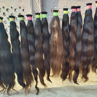 Extensions de cheveux humains Remy vierges naturels bruts de haute qualité, non traités, en vrac, provenant du temple indien du Sud, double tirage, double trame, confectionnées à la machine