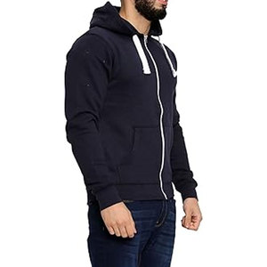 Sudadera con Capucha para Hombre, Estilo Casual, Cierre Completo, Estampado, con Cordón Superior, Color de Contraste, Marca Privada, Talla 6XL - Product Image 4
