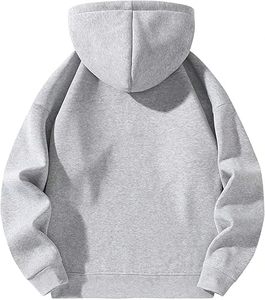 Sudadera con capucha y cremallera de un cuarto para hombre, sudadera de lana con hombros caídos y manga larga, suéter informal, sudaderas con capucha, ropa de calle - Product Image 2