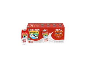 Boîtes de lait entier Horizon Organic, conservables au réfrigérateur, paquet de 18 - 8g de protéines par portion - Product Image 1