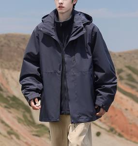 Veste de randonnée 3 en 1 pour homme, prix d'usine OEM du Bangladesh, Chine, veste en polyester épaisse, veste d'automne et d'hiver, veste d'extérieur - Product Image 1