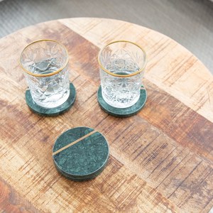 Ensemble de sous-verres en agate résine élégante, tampons classiques en époxy poli et en pierre pour décoration intérieure et événements haut de gamme - Product Image 2