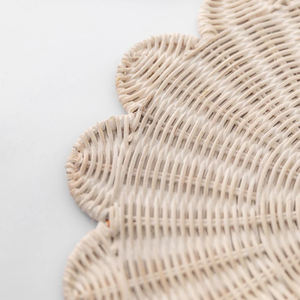 B2B Supplier Handwoven Rattan Flower Shape <b>Placemat</b> Natural <b>Wicker</b> Table Mat for Dining Table Decor Handmade in Vietnam - Product Image 3