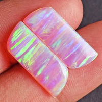 Opale de feu bleue en gros, cabochon en pierre naturelle, pierre précieuse polie, taille 17x7x2 MM, pour la fabrication de bijoux, paire de pierres précieuses en vrac
