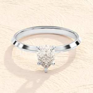 Bague en argent sterling 925 plaqué or excellente qualité certifiée GRA en forme de poire Moissanite originale en pierre précieuse faite à la main - Product Image 5