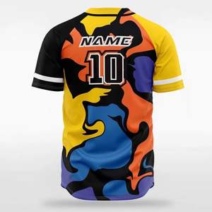 Sublimación personalizada poliéster béisbol Jersey transpirable uniforme impreso colorido malla bloques diseño adulto joven liso en blanco - Product Image 6