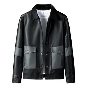 Stylish Men Luxury Leather Blazer Formal Outerwear Coat Genuine Cowhide Leather Jacket
