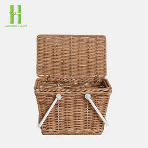 BEST SELLER Article artisanal incontournable Panier de rangement en rotin de couleur pastel élégante Panier cadeau Panier de rangement pour jouets d'enfants Vente en gros - Product Image 5